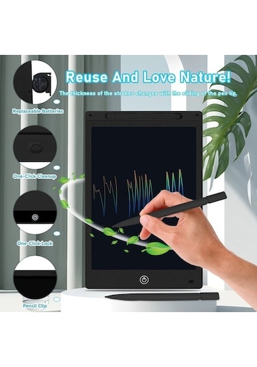 Trendooze Gaojunshop01 10 Inç Xzbb Abs Lcd Eğitim Tahtası, Mavi Pilli Çizim Tableti Çok Renkli