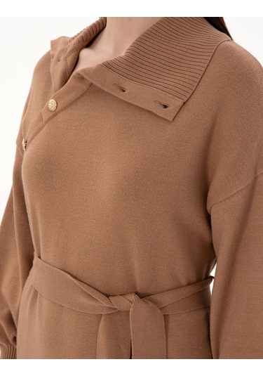 Pierre Cardin Kadın Camel Elbise Triko 50290559-vr015 Camel