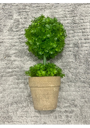 Ev Ve Ofis Hediyesi Dekoratif Yapay Şimşir Ağacı - Saksılı 10x24 Cm Yeşil