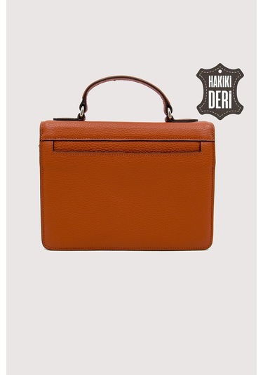 Hakiki Deri Kadın El Çantası Turuncu Smr9022 Turuncu