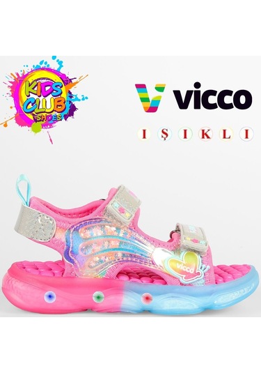 Vicco Can Ortopedik Işıklı Çocuk Sandalet Fuşya