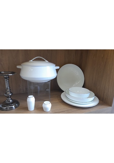 Evaliza Hanedan Shiny Platin 60 Parça 12 Kişilik Yemek Takımı