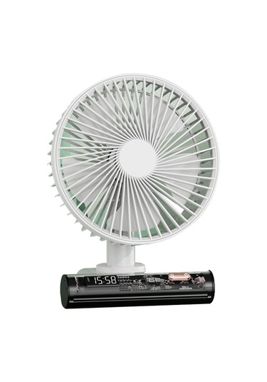 Usb Şarjlı Mini Elektrikli Masa Vantilatörü, Dönen Başlık Beyaz,