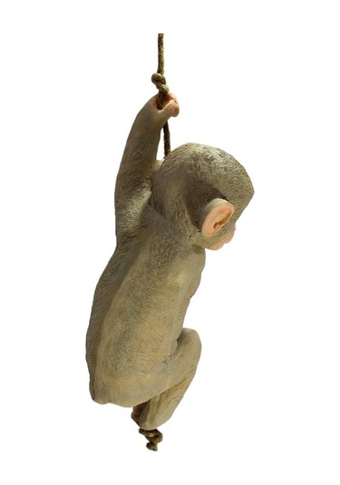Ev Dekorasyonu İçin Reçine Asılı Maymun Halatlı Gösteri Parçası - Kahverengi