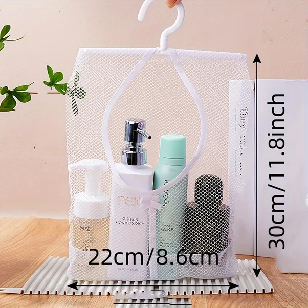Gateesat Mavi Askılı Polyester File Saklama Organizer - Banyo Mutfak Düzenleme Mavi