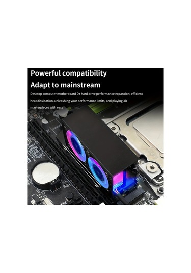 Xuweiwei Siyah Tsr232 Tıshrıc Rgb M2 Sabit Disk Sogutucu 2 Fan 7000rpm 1.6cfm 158mmh20 3 Pin