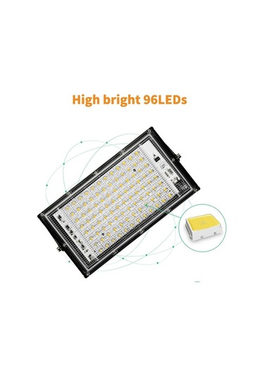 Trendooze Su Spot Oyun   Mekan Led'li Kapı Kablo Işıkları Ip65 İçin Güvenli Geçirmez Duvar Dış Braketi Bahçe Bağlantısı Aydınlatma Alanı Ac180-240v 96led'li 100w Nx