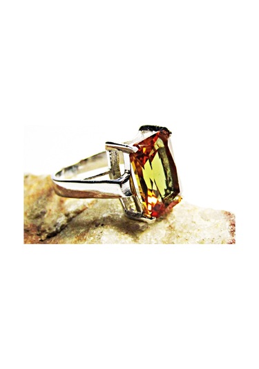 Gümüş Kare Zultanit Taşlı Kadın Yüzük