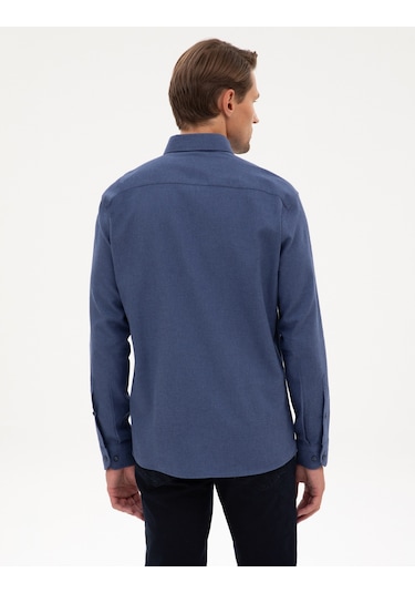 Pierre Cardin Erkek İndigo Gömlek Desenli 50311380-vr028 İndigo