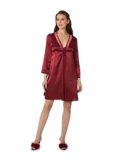 Pierre Cardin 4040 Gecelik Sabahlık Takım - Bordo Bordo