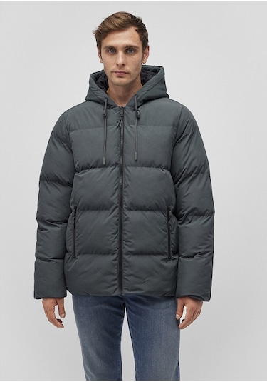 Mavi - Kapüşonlu Yeşil Şişme Mont 0110349-71598 Yeşil