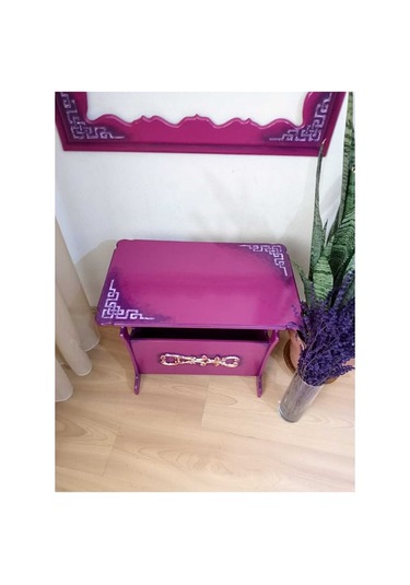 Flört Rengi Gazetelikli Sehpa Fuşya