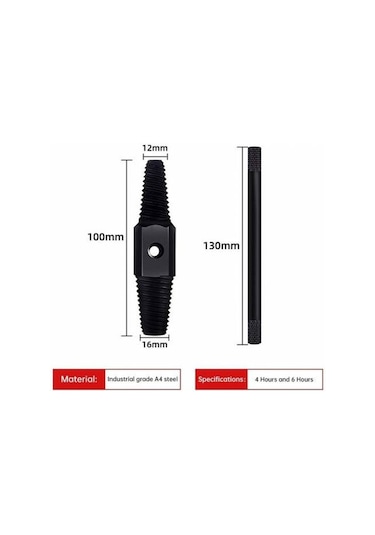 Hasarlı Kırık Musluk Batarya Çıkarma Aleti Kollu Kör Yuva Siyah