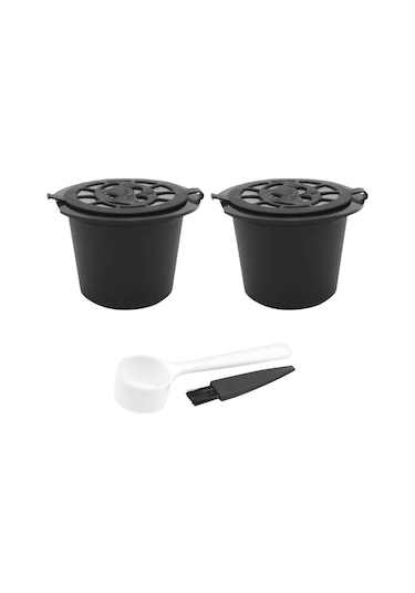 Suntek Cafe Bar Style A Black Için Kaşıklı Kahve Gereçleriyle Yeniden Kullanılabilir Kahve Kapsülleri