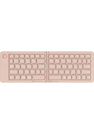 Katlanabilir Mini Bluetooth Klavye - Taşınabilir Pembe Kablosuz Tablet Ve Telefon Klavyesi