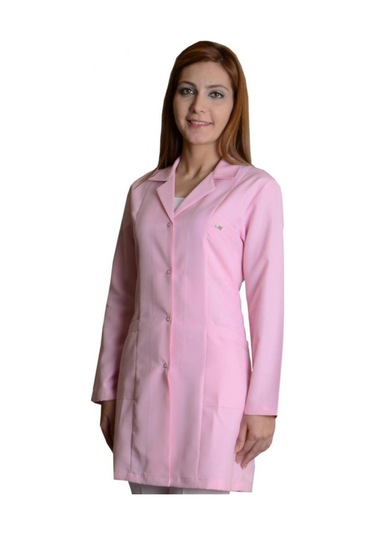 Lavinya Pembe Doktor Öğretmen Önlüğü Klasik Yaka Pembe
