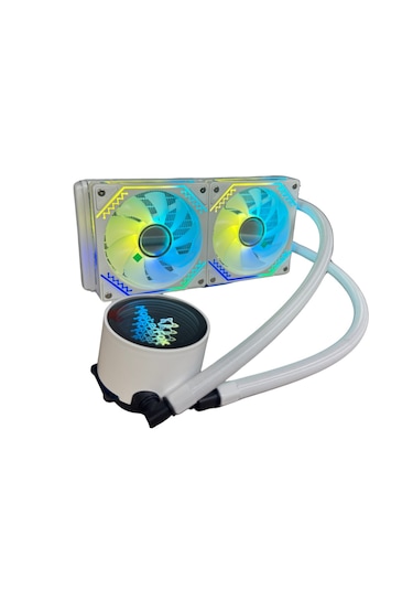240 mm Masterfox ARGB Sıvı Soğutma Beyaz