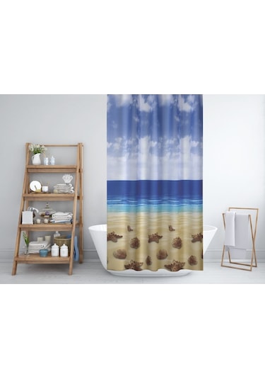 Zethome Jackline Banyo Duş Perdesi 10019 Çift Kanat 2X120X200 Çok Renkli
