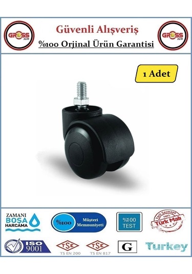 Ofis Koltuk Mobilya Tekerleği - M10 Civatalı Tekerlek - 1 Adet