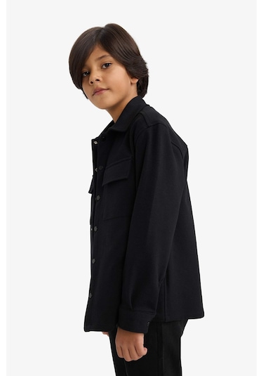 Defacto Erkek Çocuk Polo Yaka Ceket G3750a825aubk81 Siyah-bk81
