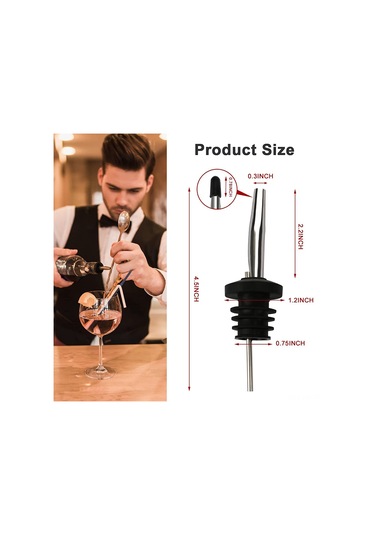 Kangvka 24 Adet Paslanmaz Çelik Şarap Boçazı, Kapaklı Şarap Damlatıcı, 18.5-21mm Uyumlu, 24 Kapaklı Paket Gümüş