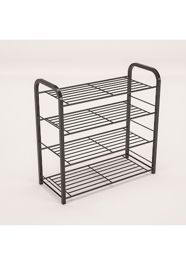 Retohome Metal 4 Katli Ayakkabilik Ve Çok Amaçli Raf 2321 Siyah