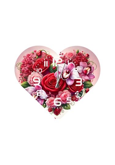 Ti-play Ks106 Kalp Şeklinde 30x30 Cm Hediyelik Duvar Saati ÇOk Renkli