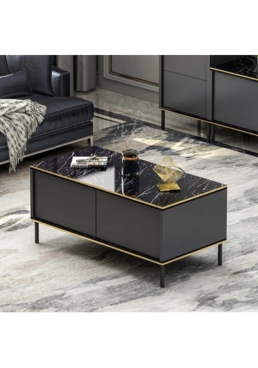 Orta Sehpa Kozan Antrasit Gold