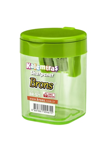 Brons Plastik Kutulu Çiftli Kalemtraş Br-571