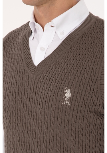 U.s. Polo Assn. Erkek Vizon Süveter 50318160-vr052 Vızon
