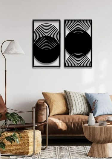 Bohem Stil Modern 2 Li Metal Duvar Dekoru Seti 40 X 75
