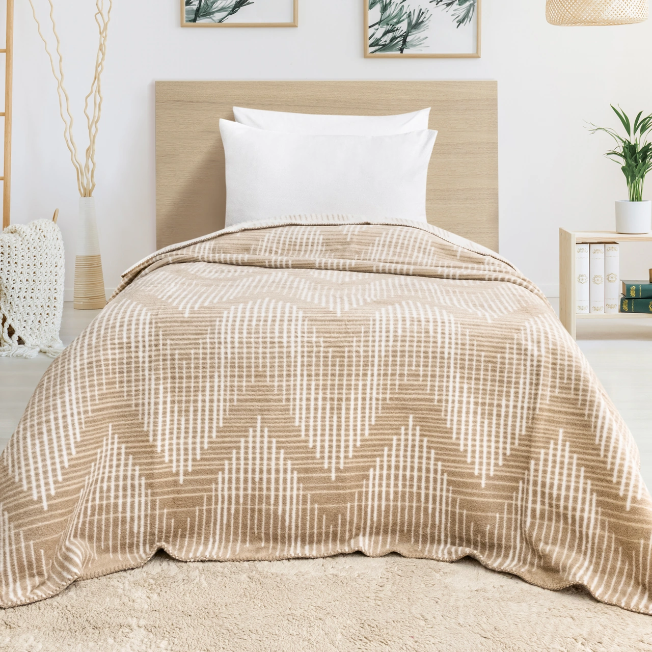 Schafer Home Bloom Tk Battaniye 150x220 Cm 1 Parça-bej Bej