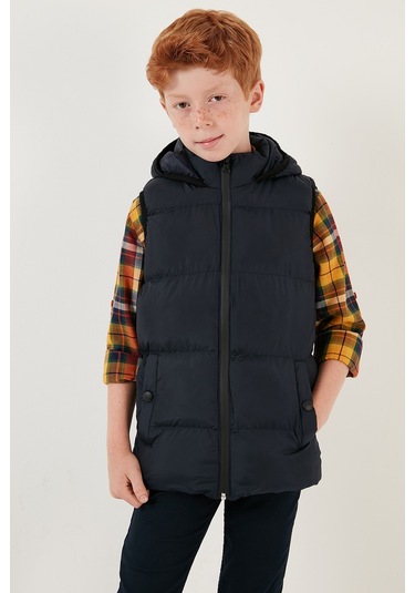 Lela Fermuarlı Kapüşonlu Cepli Şişme Unisex Çocuk Yelek 5761983 Lacivert Lela Fermuarlı Kapüşonlu Cepli Şişme Unisex Çocuk Yelek 5761983 Lacivert