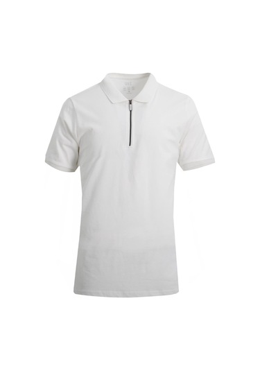 Uki Ekru Polo Yaka Süprem T-shirt Ekru