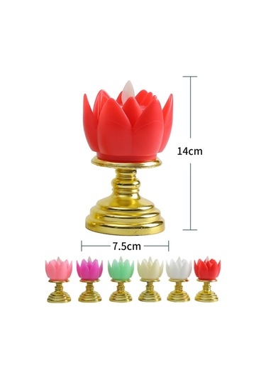 Led Elektronik Mum Lotus Lambası Dekoratif Işıklar Kırmızı Pembe Siyah