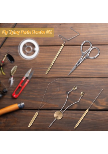 Yuntech01 Balıkçılık Uçucu İğne Bağlama Seti 6 Parça - Whip Finisher, İplik Takıcı, Bobbin, Bodkin, Makas Ve Hackle Plier