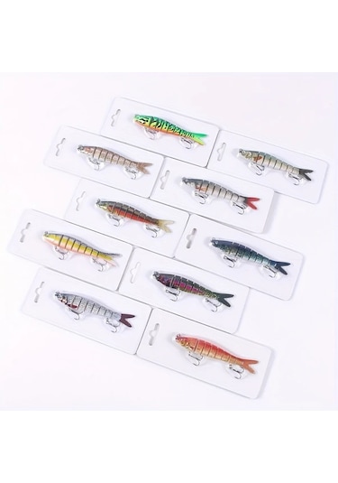 Fochsia 10'lu Paket Çok Renkli Abs Yem Balıkçılık Oltası Levrek Alabalık Morina Somon İçin