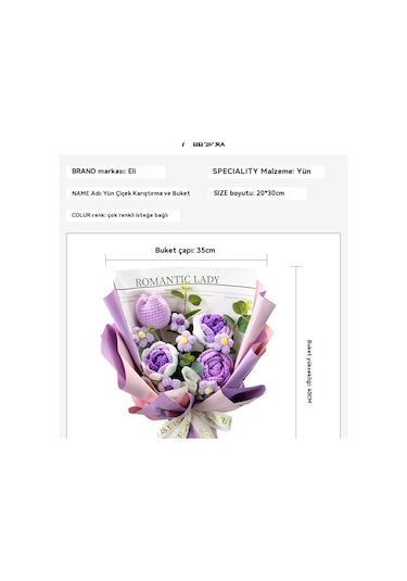 Ayçiçeği Yün Buket Bitmiş Örme Çiçek El Örgüsü Gül Anneler Günü Hediyesi Açık Pembe