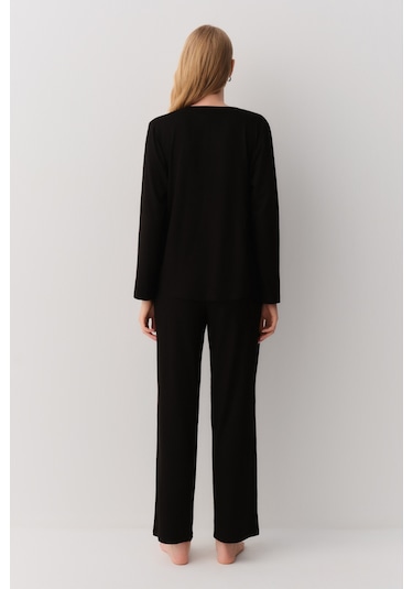 Suwen Efruz Maskülen Pijama Takımı Sh26208660b012 Siyah