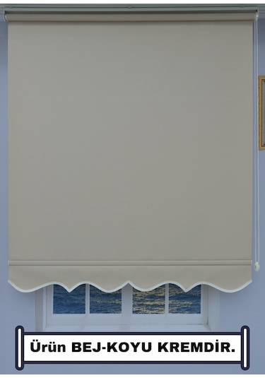 Kalın Keten Stor Zebra Güneşlik Perde Etekli Alüminyum Kasa & Boru, Ithal Kumaş Bej