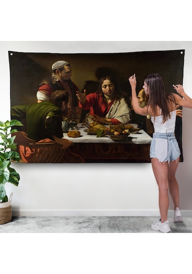 Caravaggio - Emmaus'ta Akşam Yemeği Duvar Örtüsü - Supper At Emmaus-7137