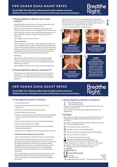 Breathe Right Burun Bandı Orijinal Küçük/orta 10 Lu, 6 Kutu