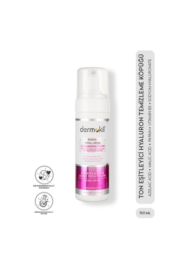 Dermokil Cilt Tonu Eşitleyici Hyaluron Yüz Temizleme Köpüğü 150 ML