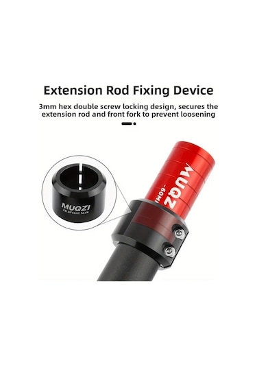 Xuweiwei Kırmızı 28.6" Alüminyum Gidon Yükseltici - Ayarlanabilir Anti-kaymalı Bisiklet Aksesuarı