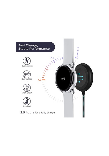 Maiyame Samsung Uyumlu Saat Şarj Cihazı Watch4/watch3active/active2 Saat Kablosuz Şarj Siyah İçin Uygundu