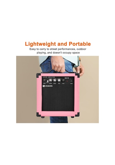 Vangoa Ga10pk 10 Wat Elektro Gitar Amfisi Pembe