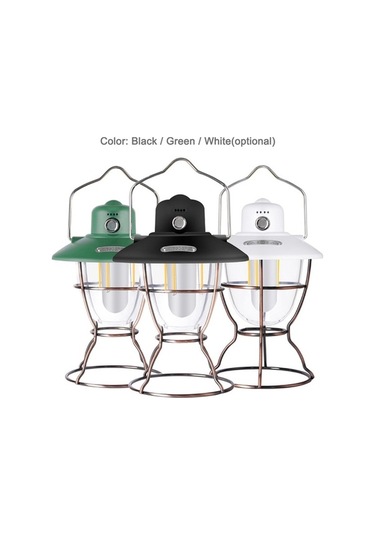 Dancemonkey Usb Şarjlı 3 Renkli Taşınabilir Kamp Feneri - 2000mah Pil Ve Güç Bankası Siyah