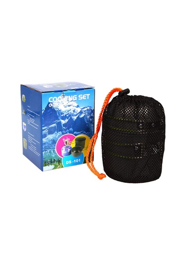 Ranyeek 1-2 Kişilik Taşınabilir Kamp Tencere Seti, Anti Yapışkan Aluminyum, Katlanabilir Kollü, Misket Çanta İle Dış Mekan Pişirme Gereci - Turuncu Turuncu