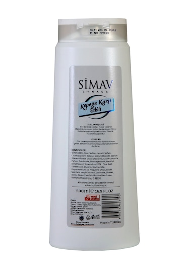 Simav Synaus Termal Sulu Kepeğe Karşı Etkili Mentollü Şampuan 500 ML