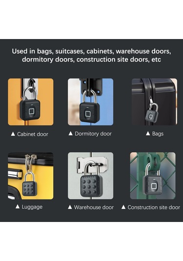 Şifreli Kilit Çok Fonksiyonlu Akıllı Şifre Asma Kilit Siyah